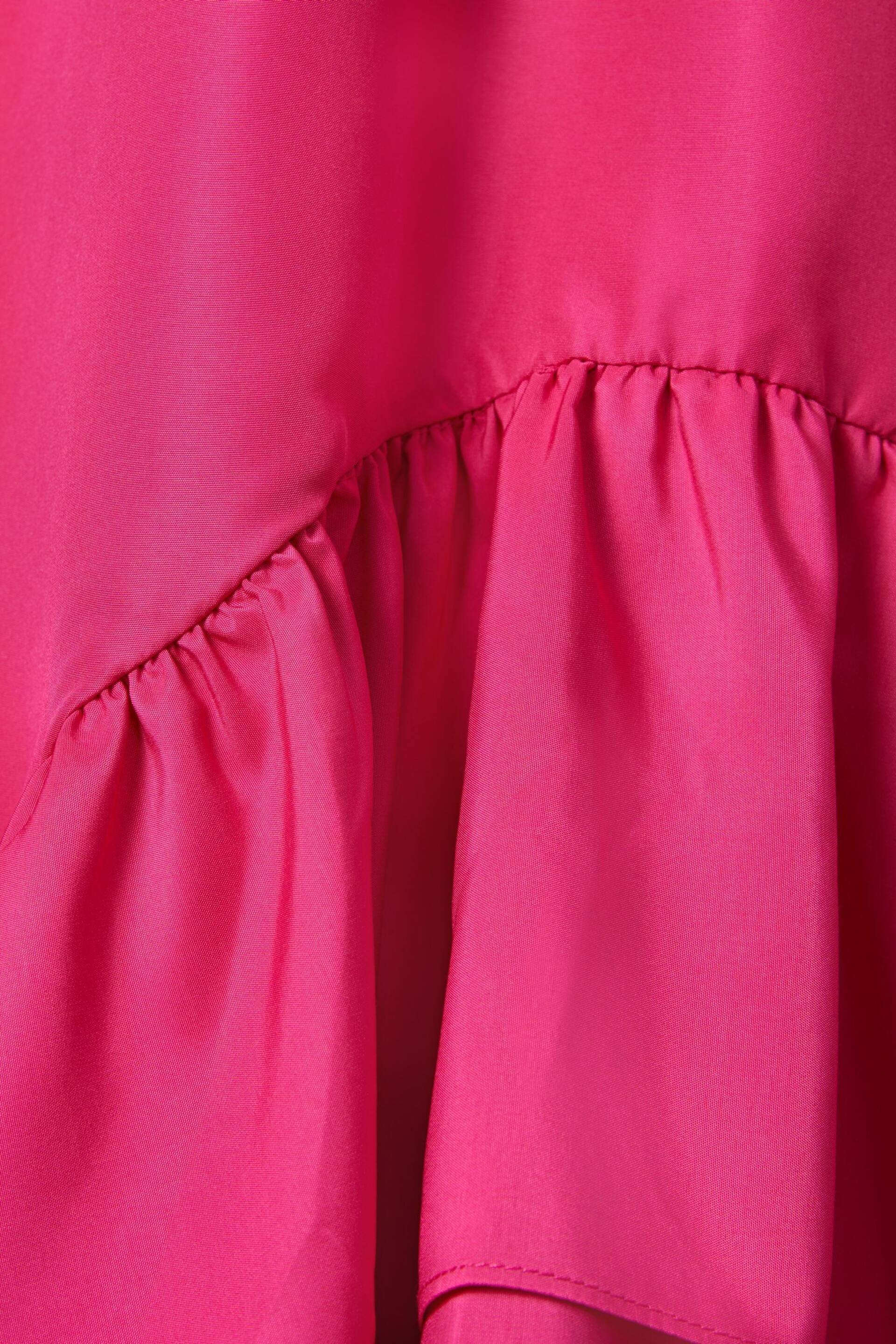 Reiss Bright Pink Cherie Junior Layered High-Low Dress - Image 7 of 7
