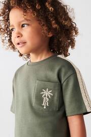 River Island Green Boys Crochet Tape T-Shirt Set - Image 4 of 4