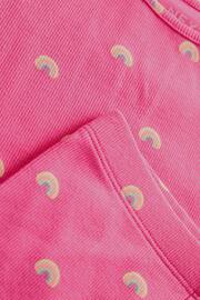 Bright Pink Rainbow Ribbed Short Sleeve T-Shirt and Cycle Shorts Set (3mths-7yrs) - Image 3 of 3