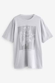 Grey Wash Grungy Rose Graphic T-Shirt - Image 5 of 6