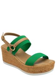 Lotus Green Open-Toe Wedge Sandals - Image 1 of 4