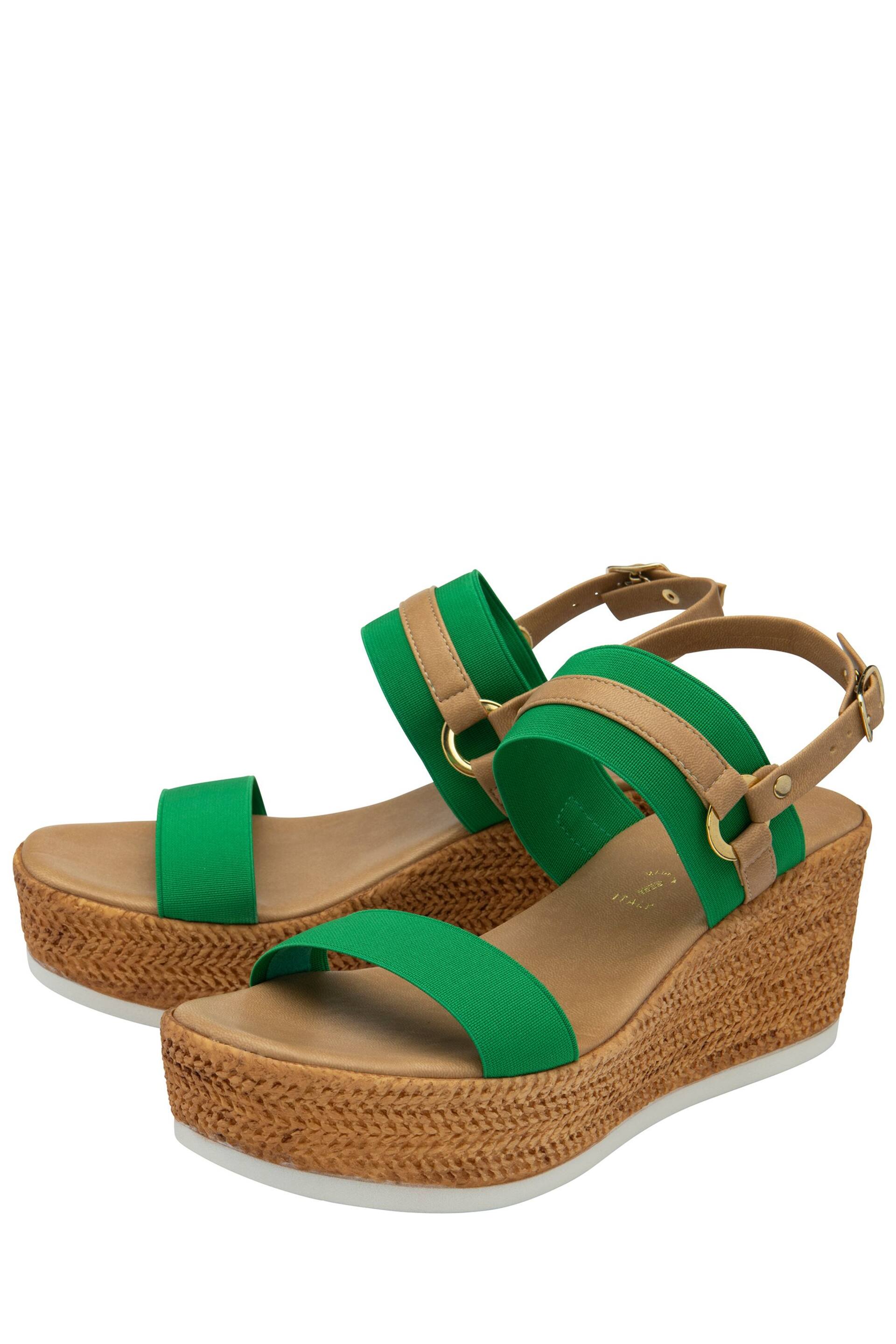 Lotus Green Open-Toe Wedge Sandals - Image 2 of 4
