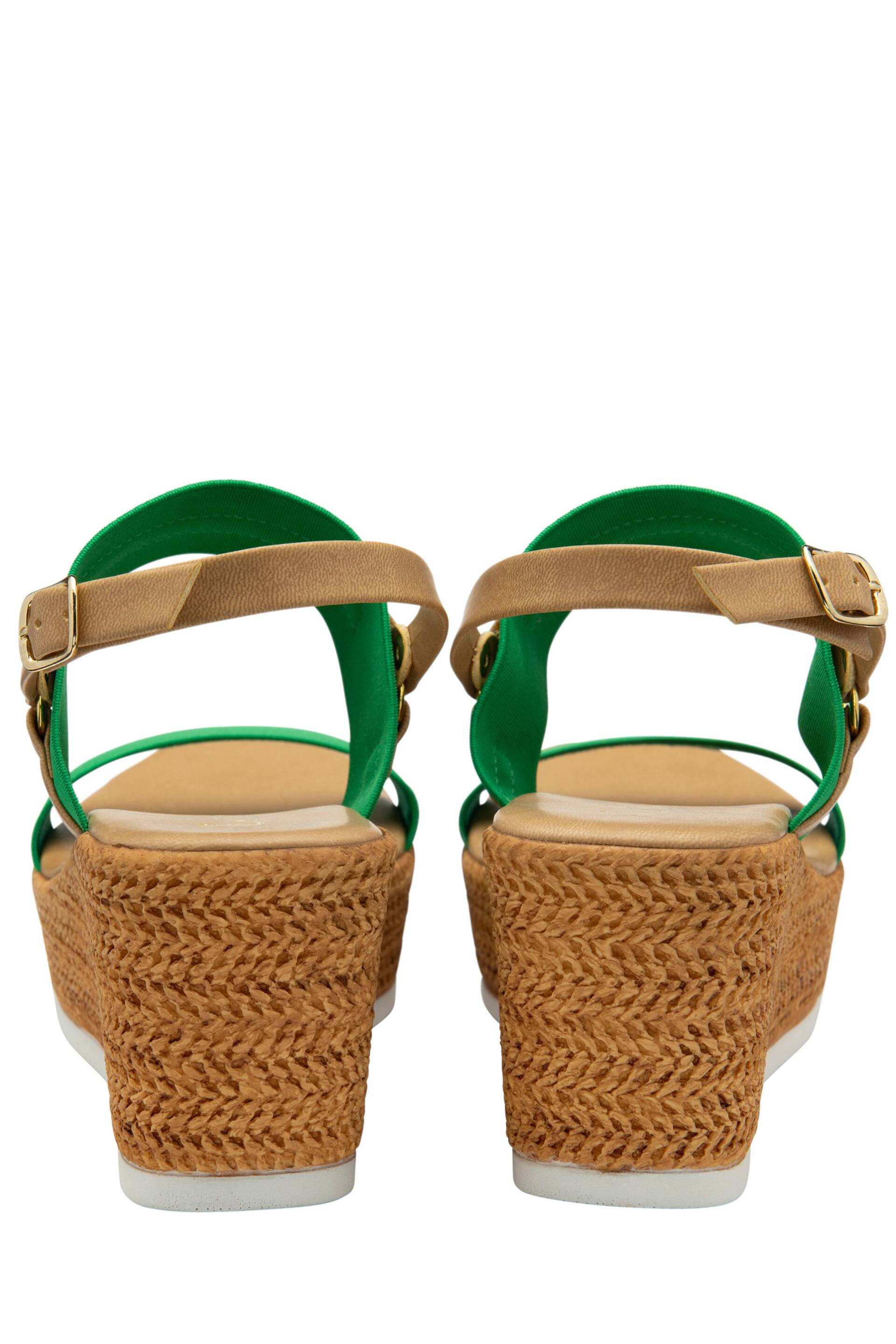 Lotus Green Open-Toe Wedge Sandals - Image 3 of 4