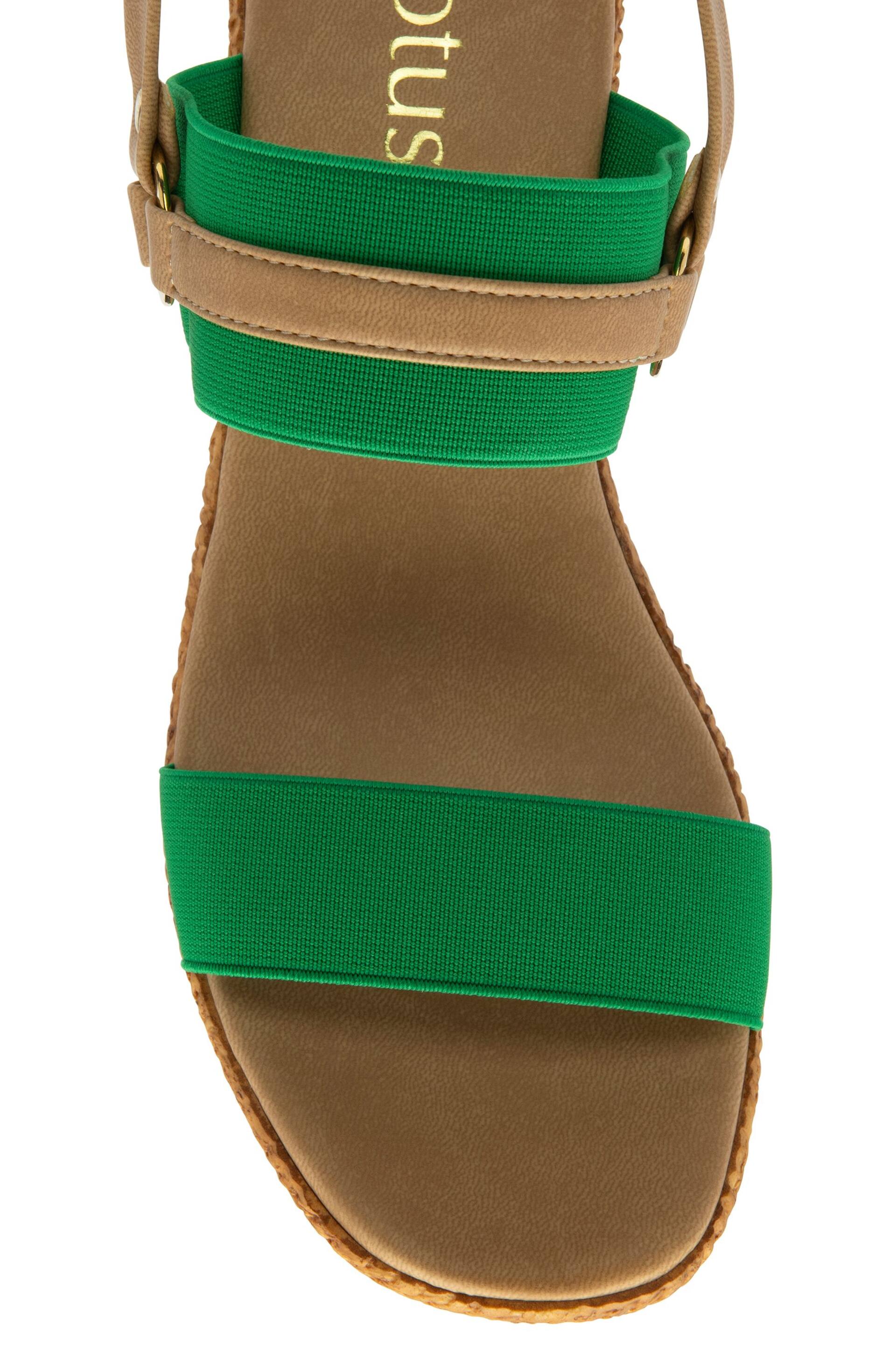 Lotus Green Open-Toe Wedge Sandals - Image 4 of 4