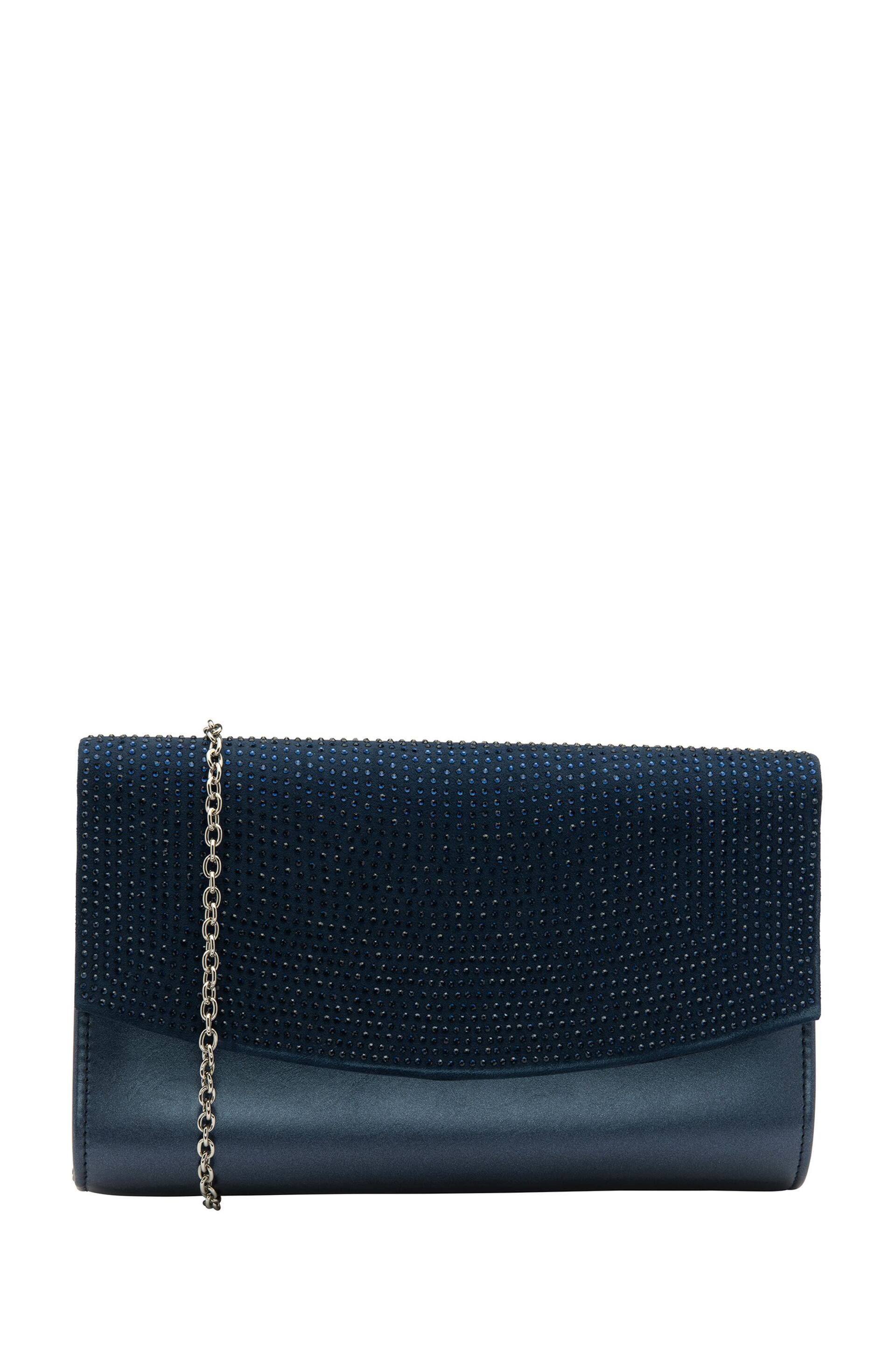 Lotus Blue Clutch Bag With Chain - Image 1 of 4