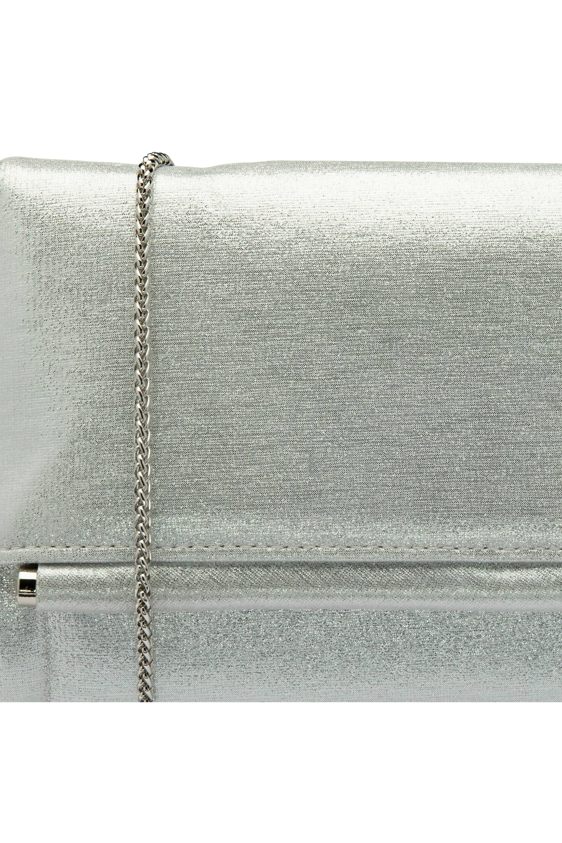 Lotus Silver Clutch Bag With Chain - Image 3 of 4