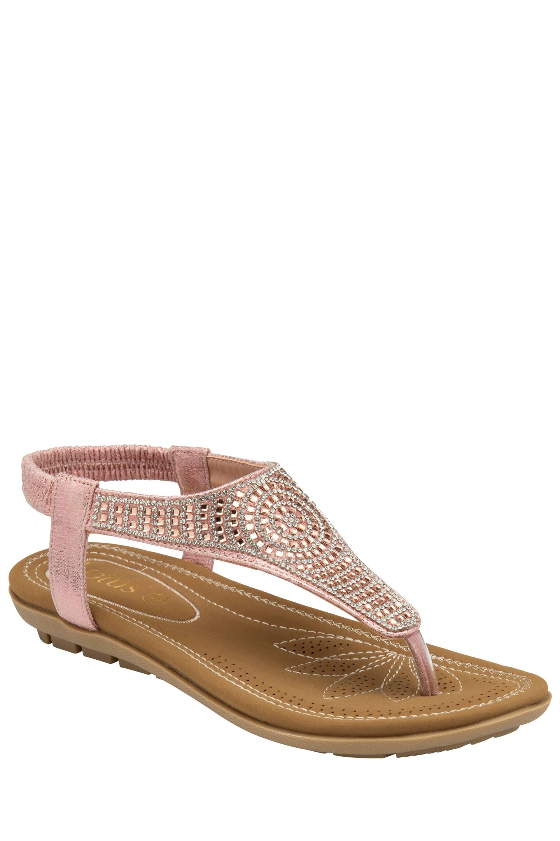 Lotus Pink Toe-Post Sandals - Image 1 of 4
