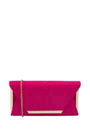 Lotus Pink Clutch Bag With Chain - Image 1 of 4