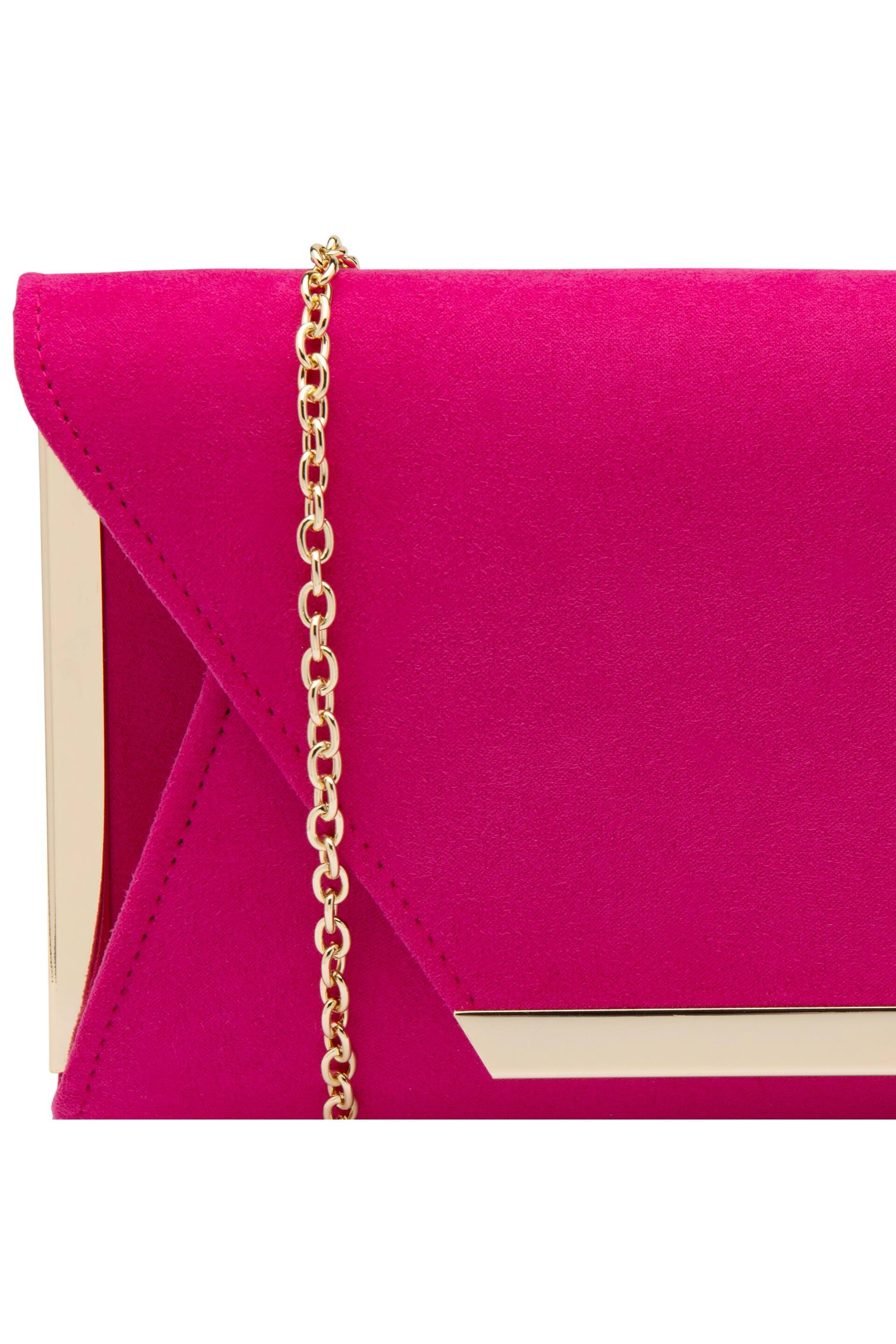 Lotus Pink Clutch Bag With Chain - Image 3 of 4