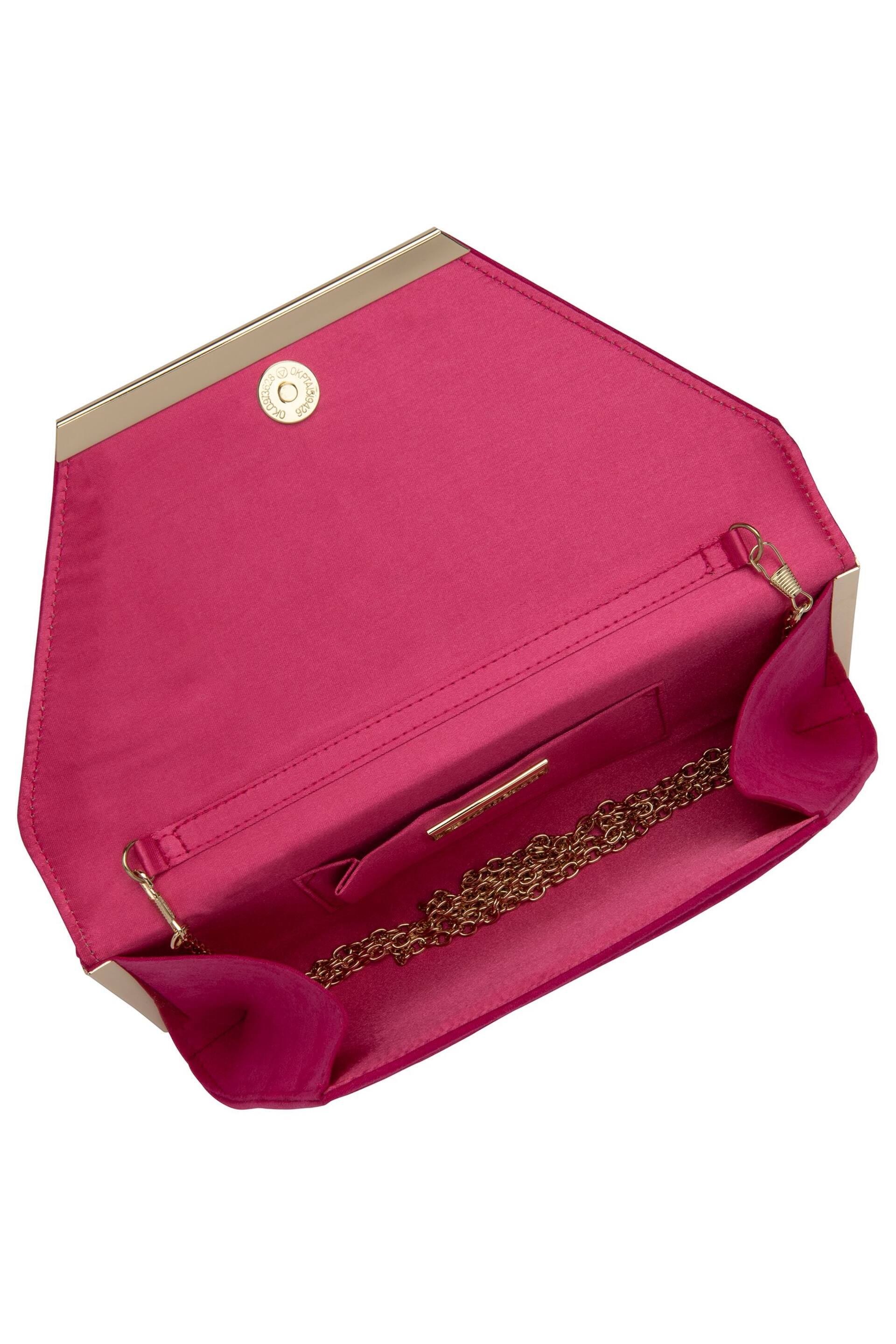 Lotus Pink Clutch Bag With Chain - Image 4 of 4