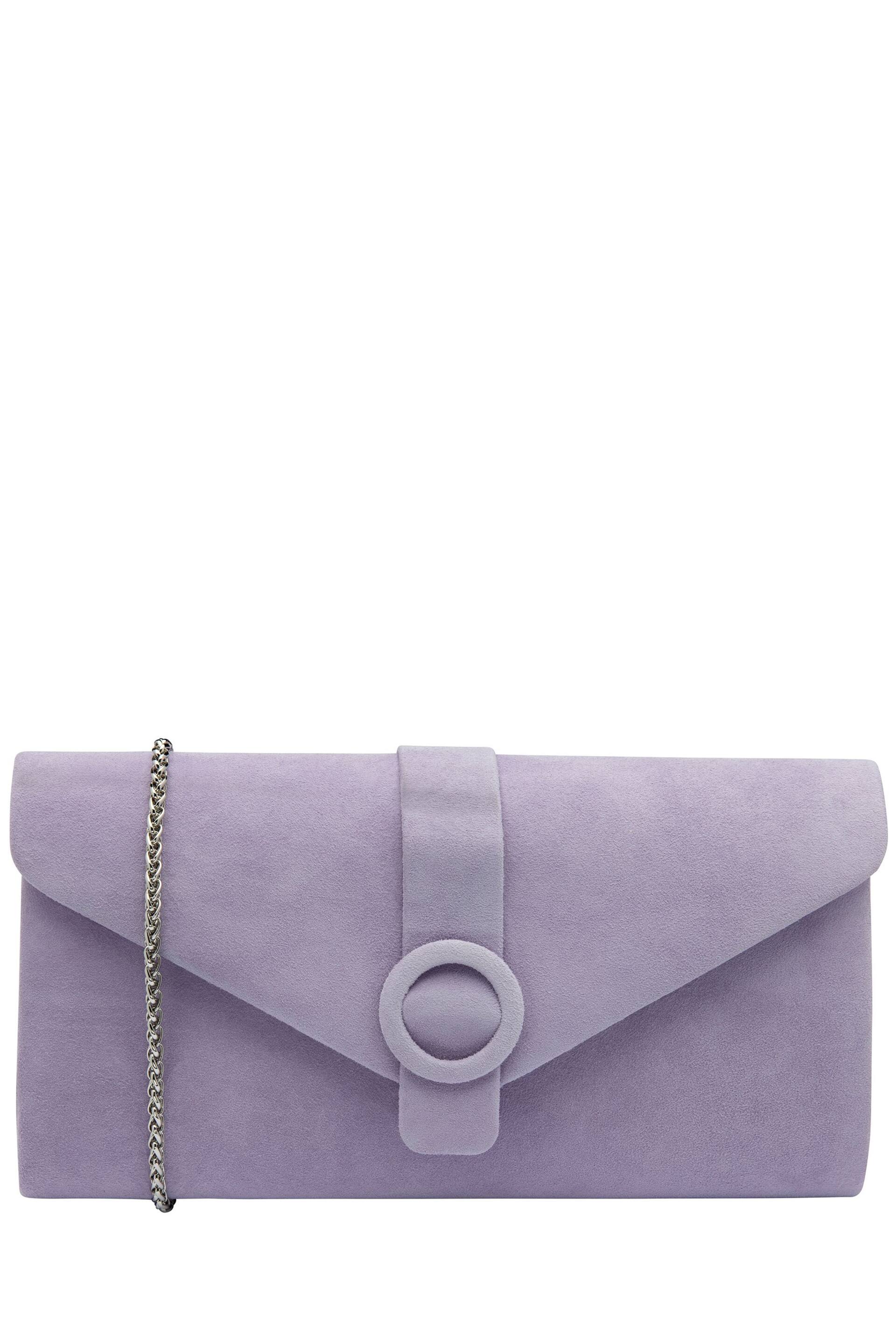 Lotus Purple Clutch Bag With Chain - Image 1 of 4