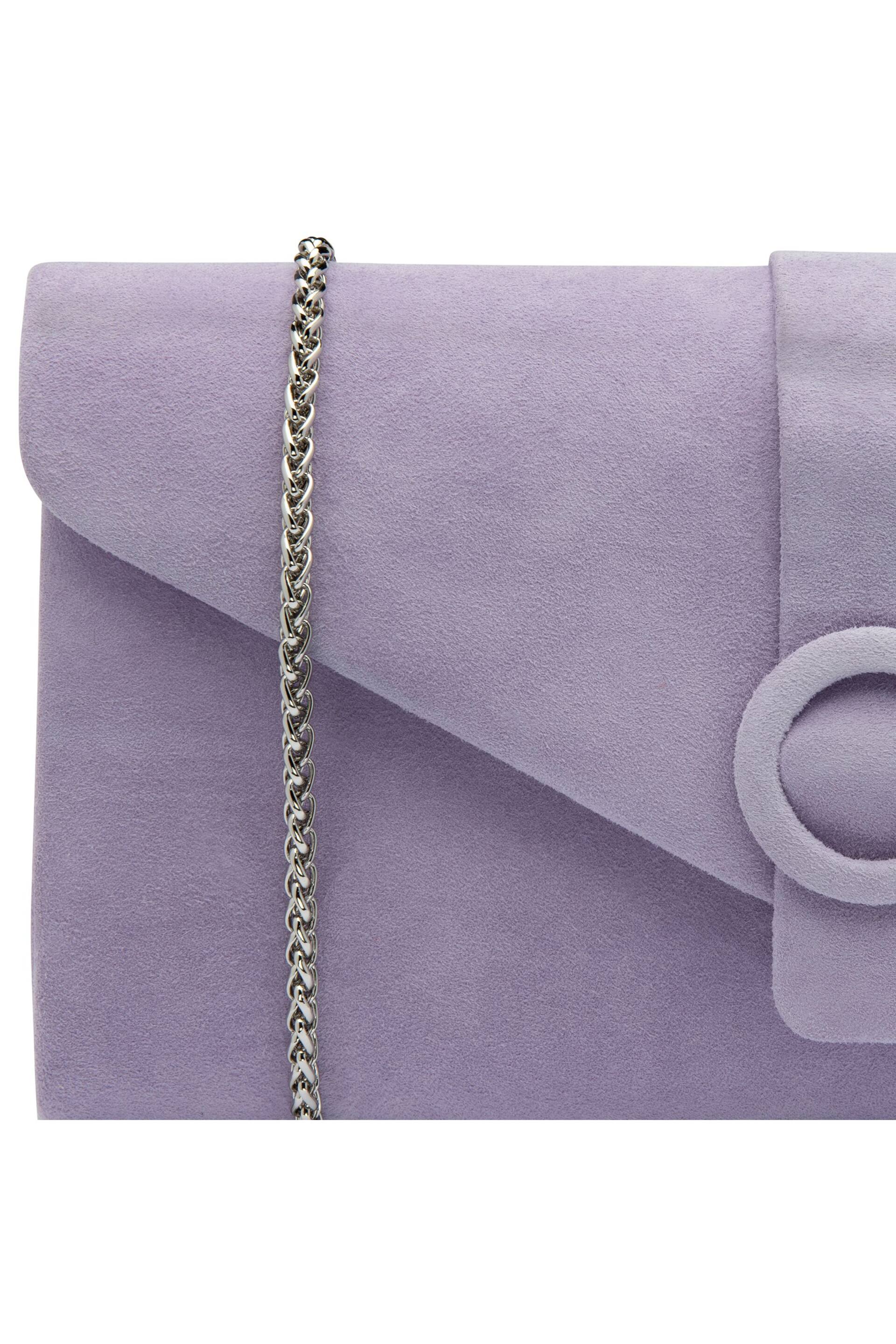 Lotus Purple Clutch Bag With Chain - Image 4 of 4