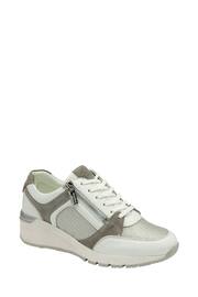 Lotus White Zip-Up Wedge Trainers - Image 1 of 4