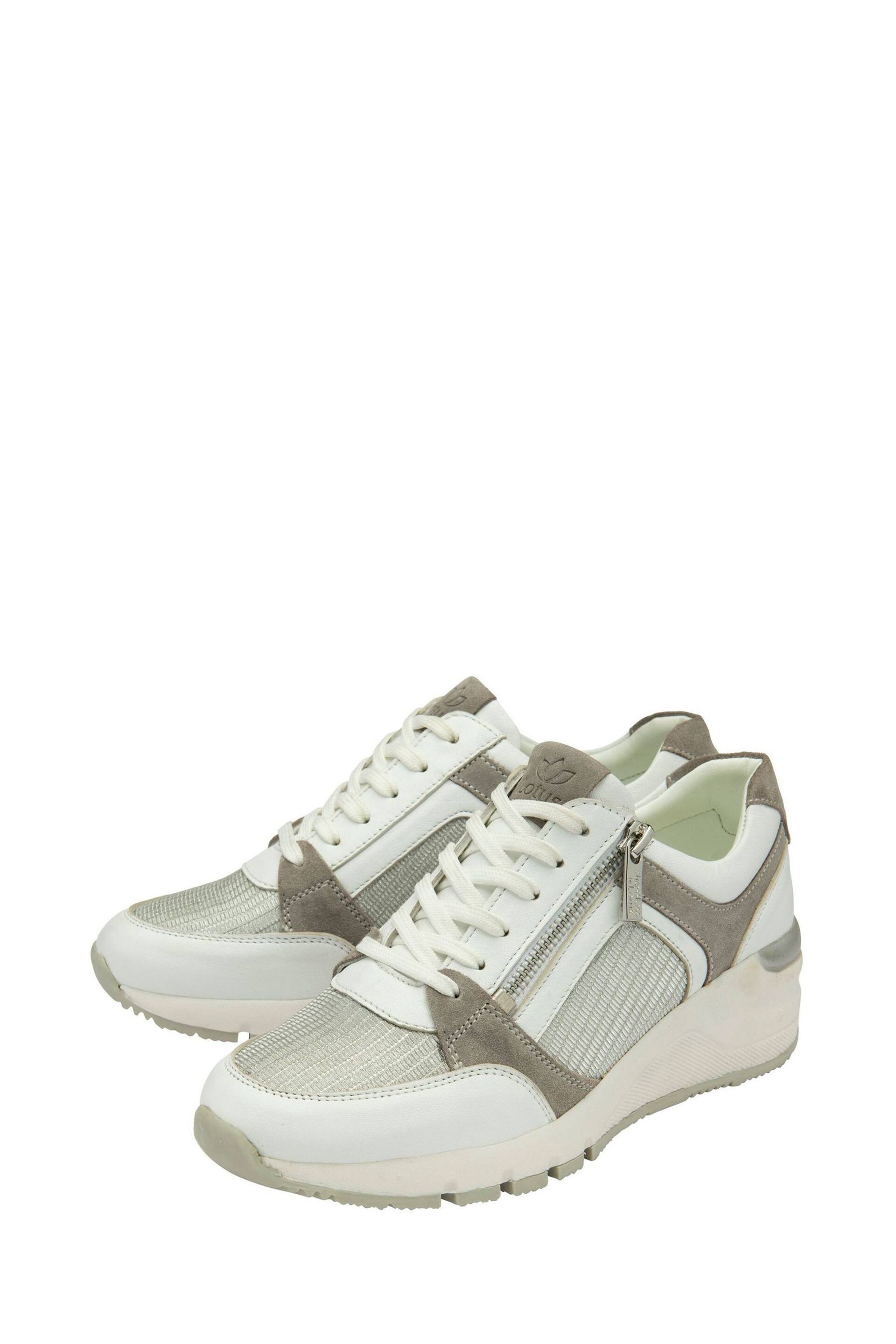 Lotus White Zip-Up Wedge Trainers - Image 2 of 4