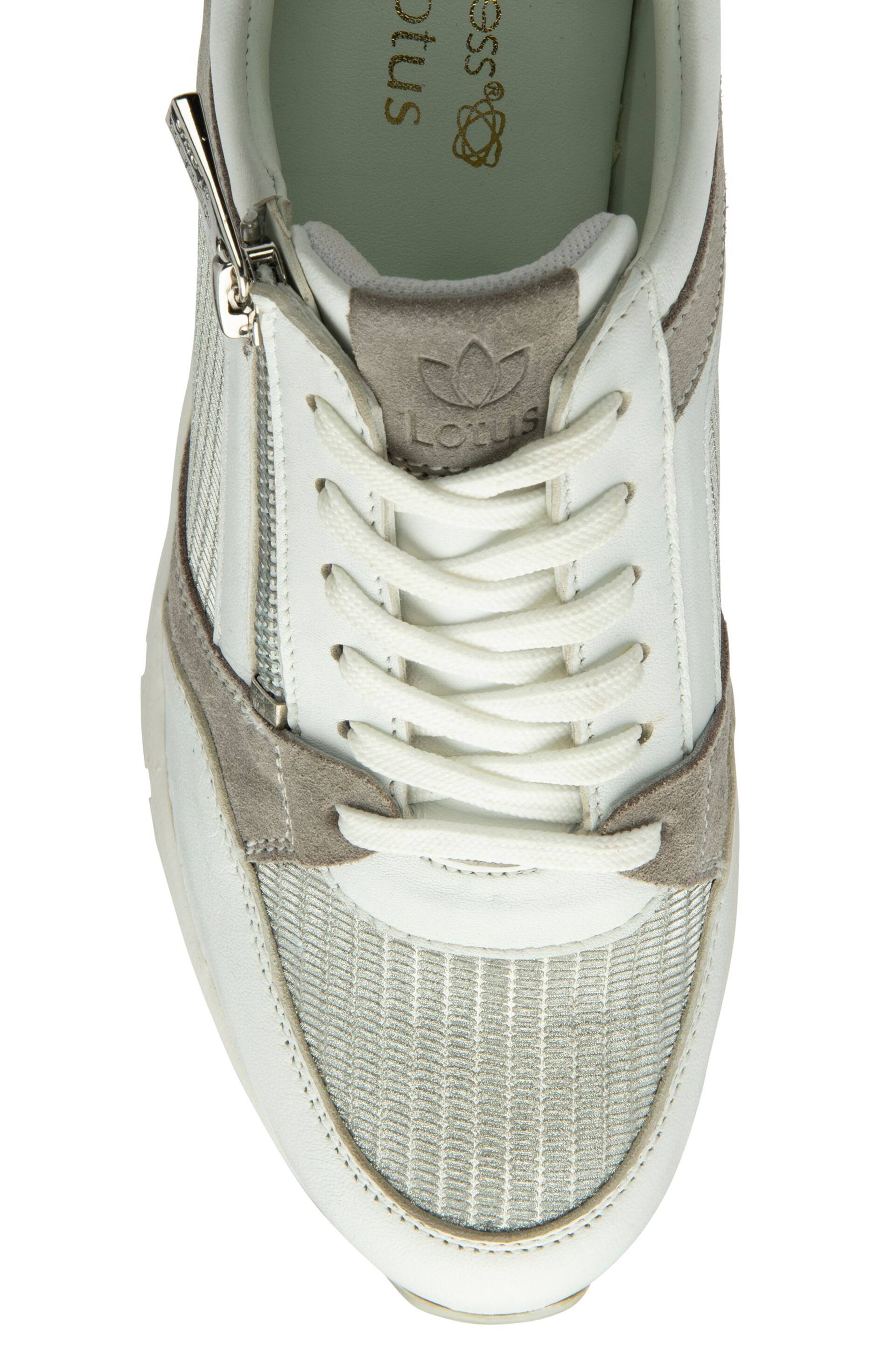 Lotus White Zip-Up Wedge Trainers - Image 4 of 4