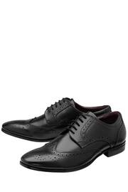 Lotus Jet Black Leather Lace-Up Brogues - Image 2 of 4