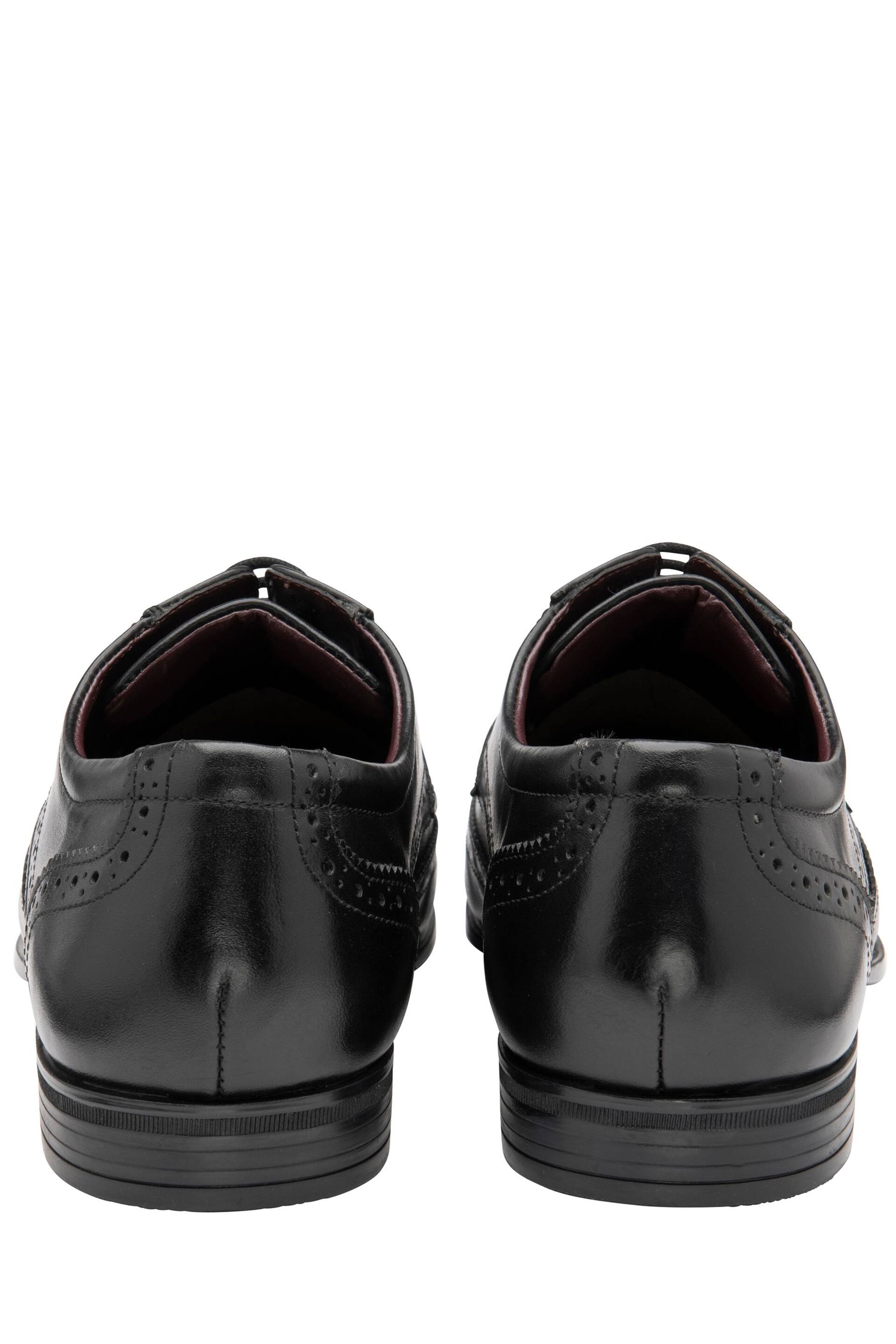 Lotus Jet Black Leather Lace-Up Brogues - Image 3 of 4