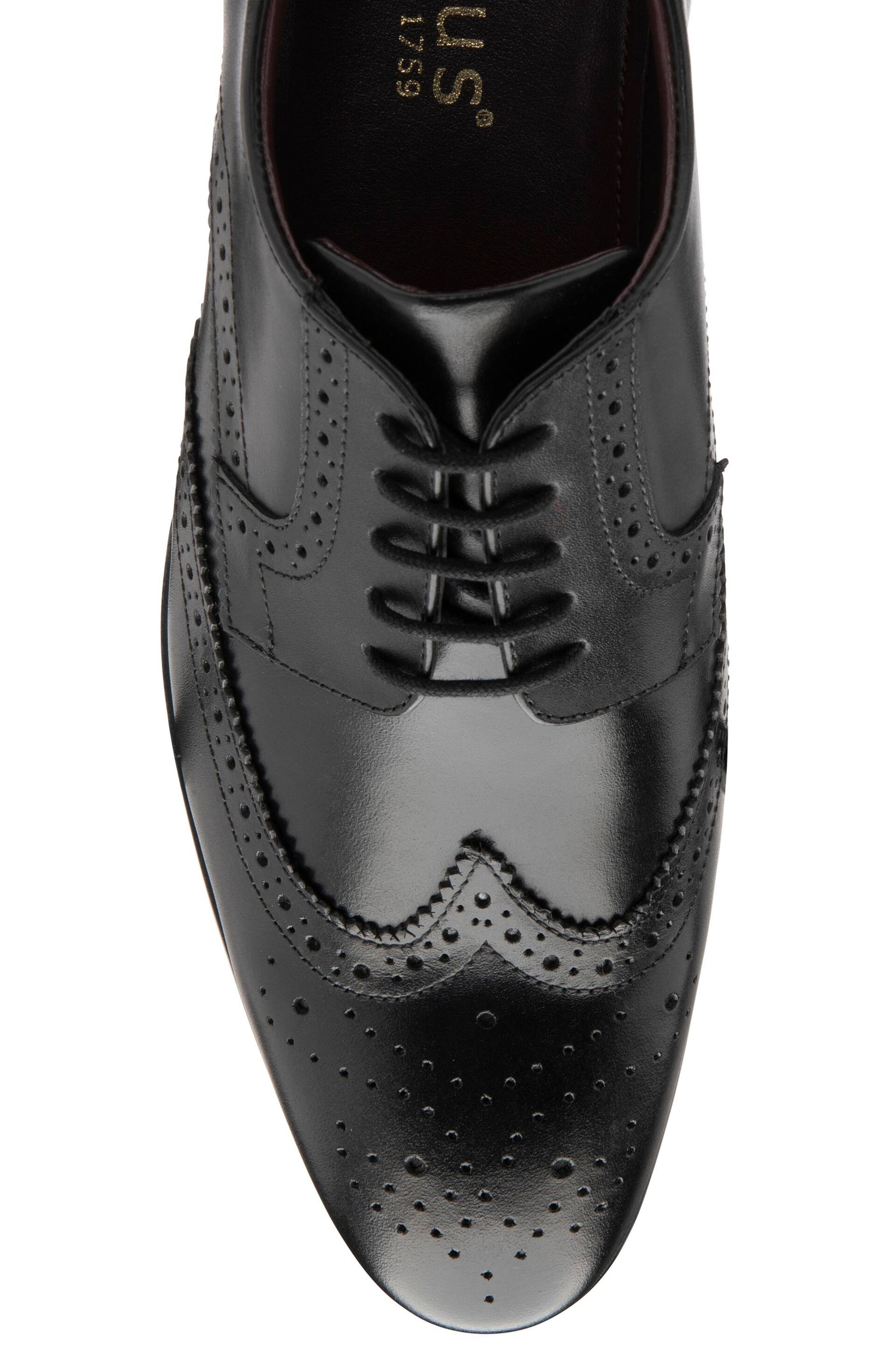Lotus Jet Black Leather Lace-Up Brogues - Image 4 of 4