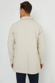 Threadbare Brown Showerproof Longline Tailored Trench Coat - Image 2 of 5