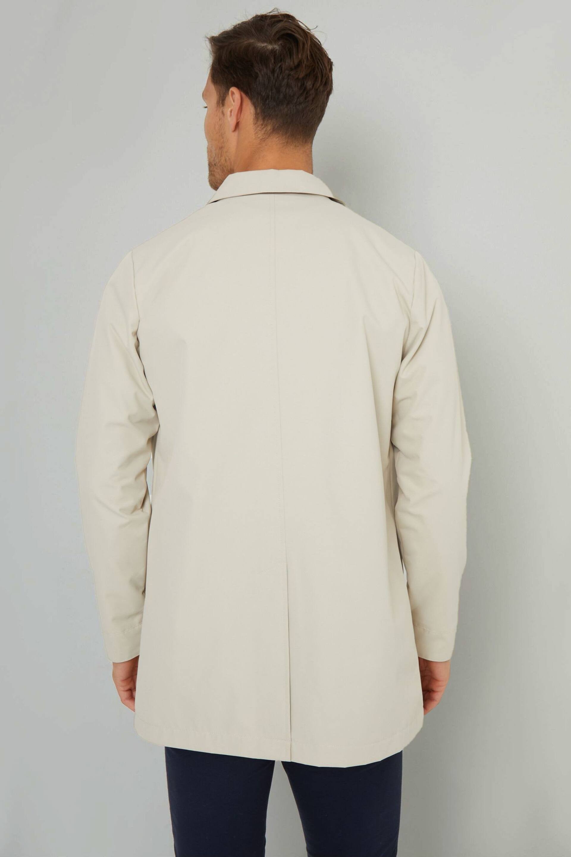 Threadbare Brown Showerproof Longline Tailored Trench Coat - Image 2 of 5