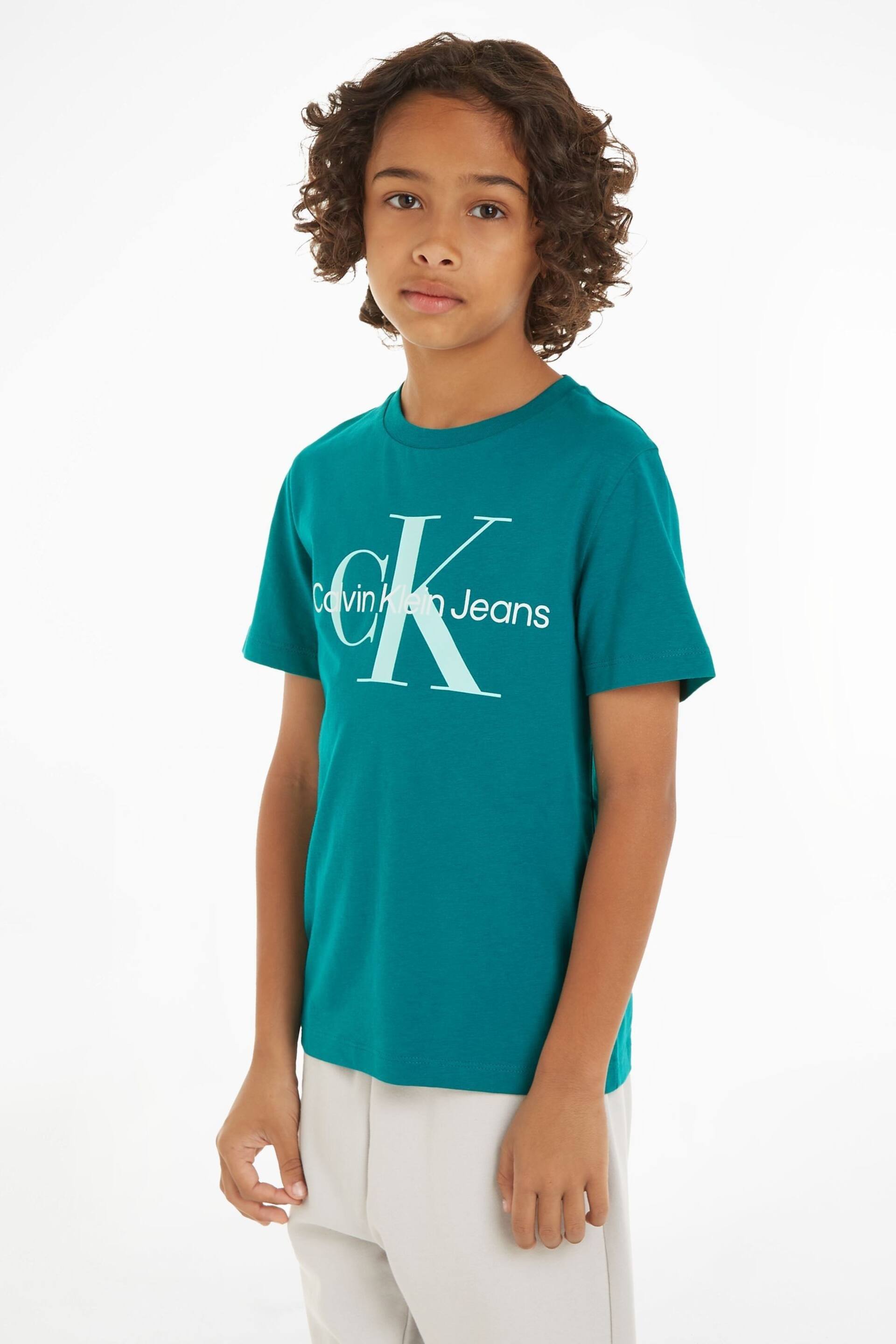 Calvin Klein Green Monogram T-Shirt - Image 1 of 4