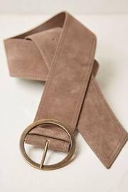 FatFace Natural Wide Suede Waist Belt - Image 2 of 2