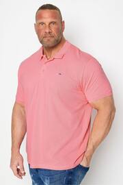 BadRhino Big & Tall Blue/Pink/Teal 3 Pack Polo Shirts - Image 3 of 6