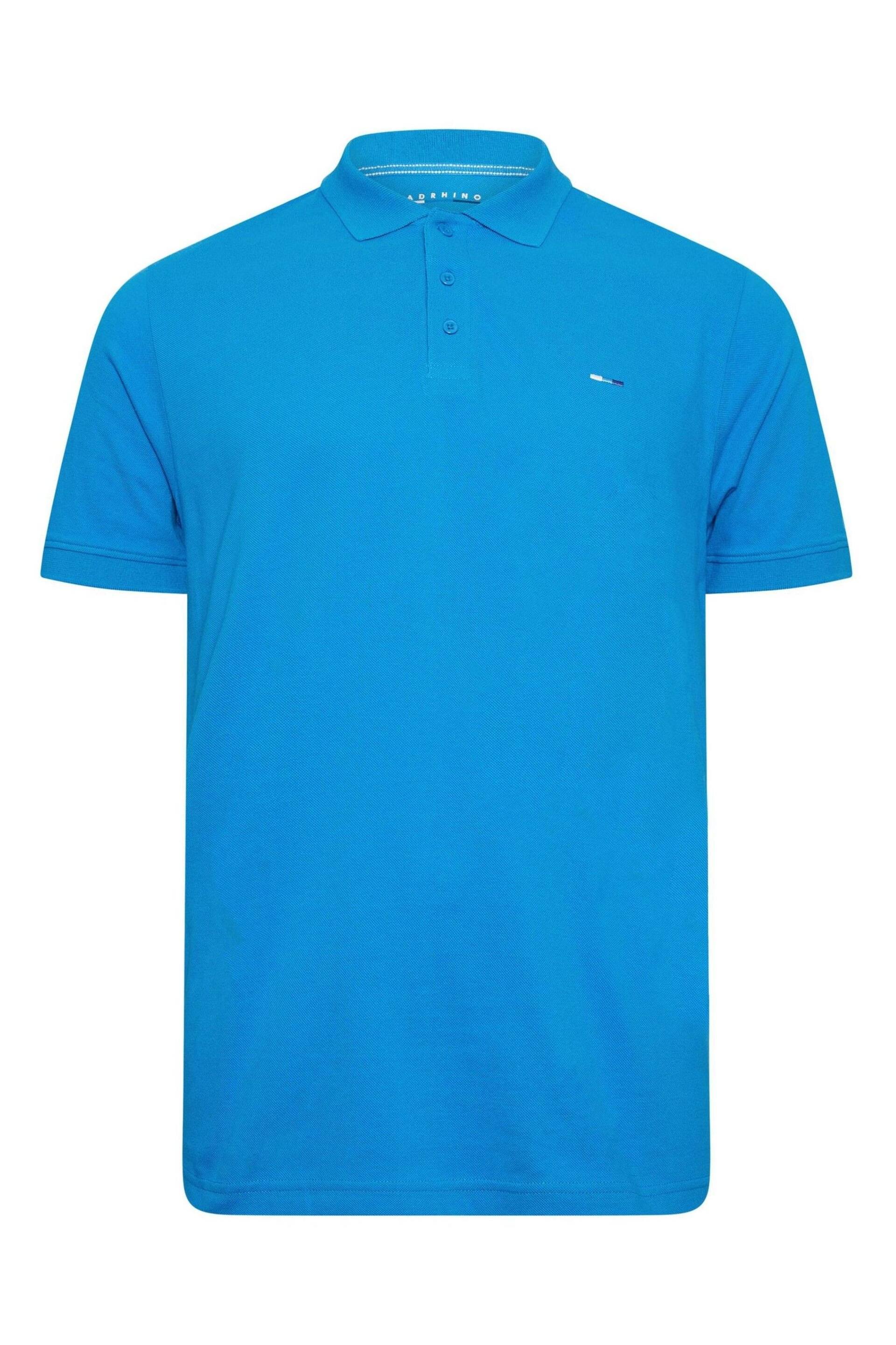 BadRhino Big & Tall Blue/Pink/Teal 3 Pack Polo Shirts - Image 6 of 6