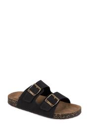 Totes Black Ladies Double Buckle Sandals - Image 3 of 4