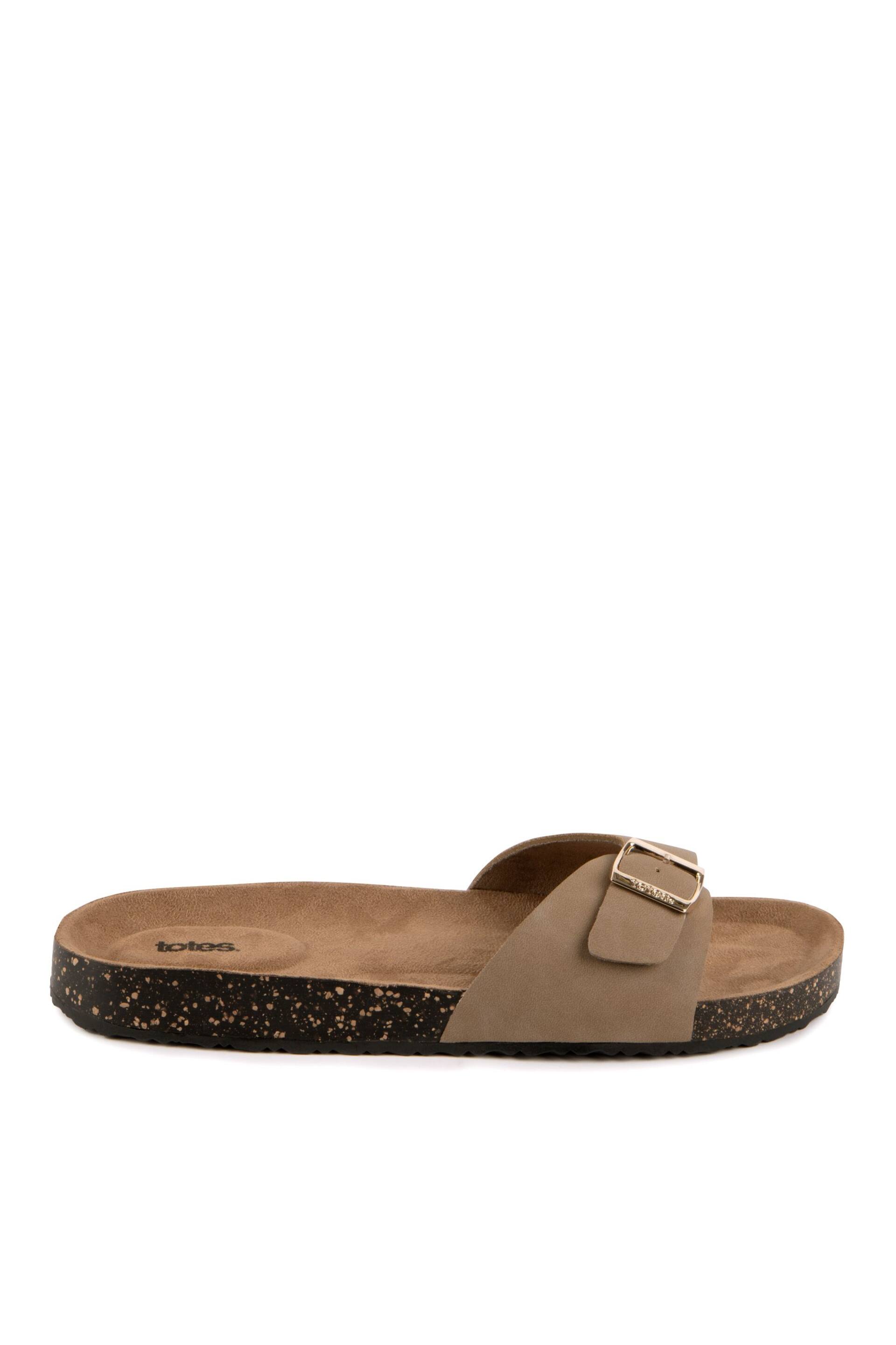 Totes Taupe Ladies Buckle Sandals - Image 2 of 5