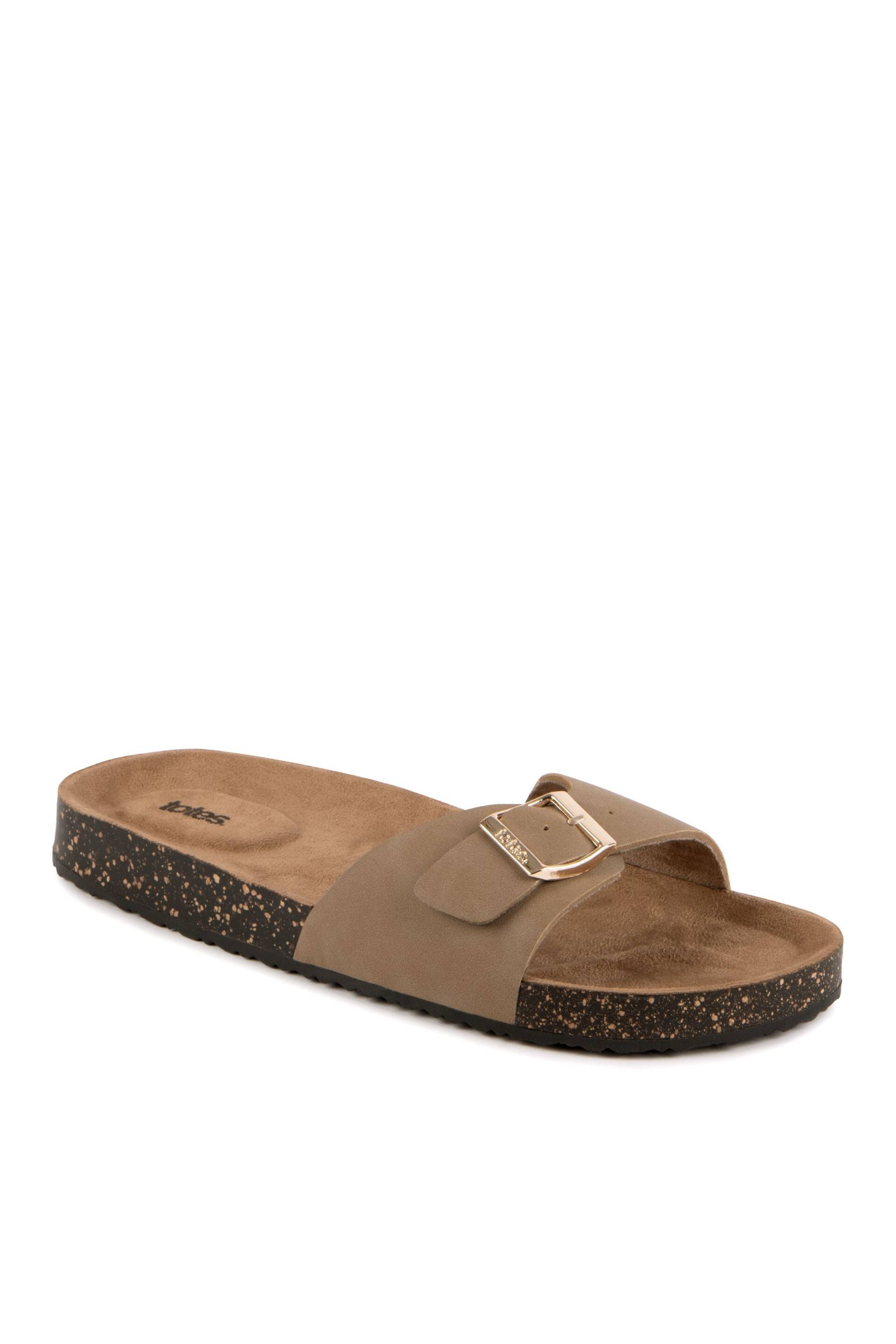 Totes Taupe Ladies Buckle Sandals - Image 3 of 5