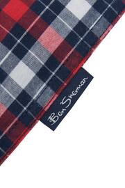 Ben Sherman Red Ben Sherman Boys Red 100% Cotton Short Sleeve Casual Check Shirt - Image 4 of 4