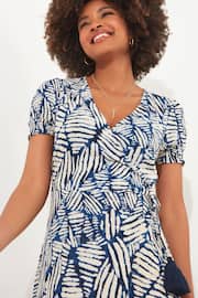 Joe Browns Blue Fern Print Crinkle Midi Dress - Image 4 of 5