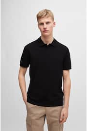 BOSS Black Cotton Pique Polo Shirt - Image 1 of 5