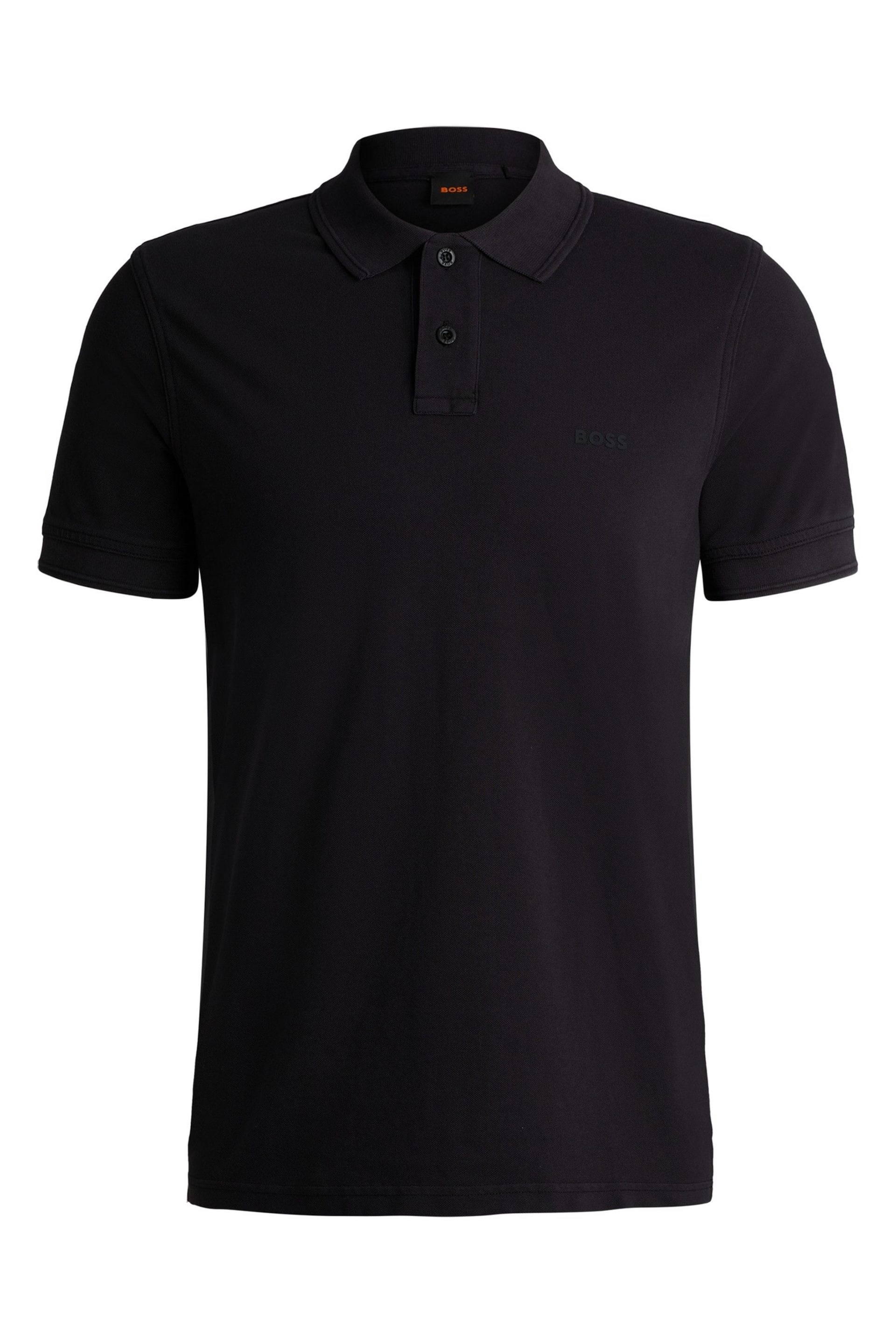 BOSS Black Cotton Pique Polo Shirt - Image 5 of 5