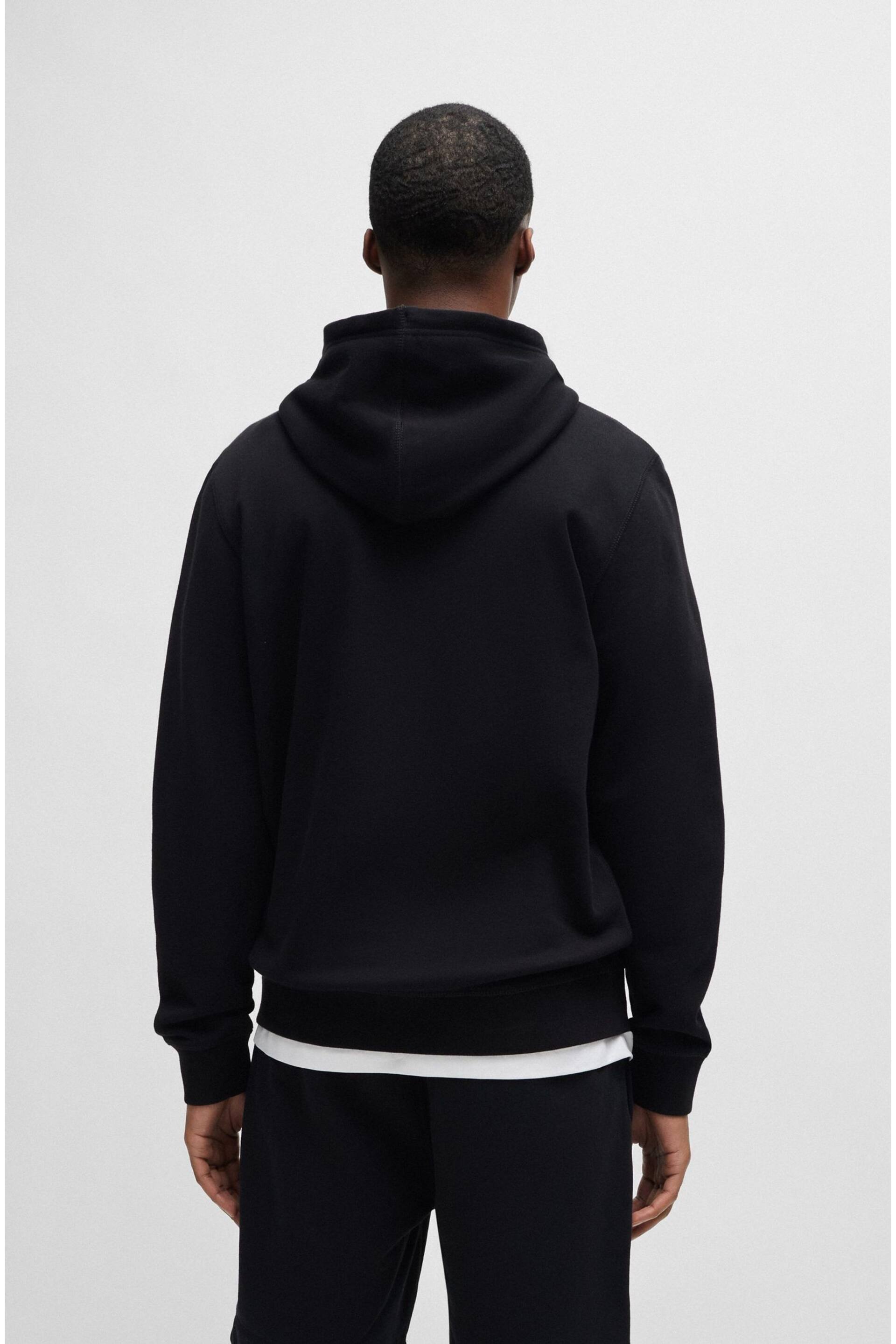 BOSS Black Logo-Patch Hoodie In Cotton Terry - Image 2 of 5