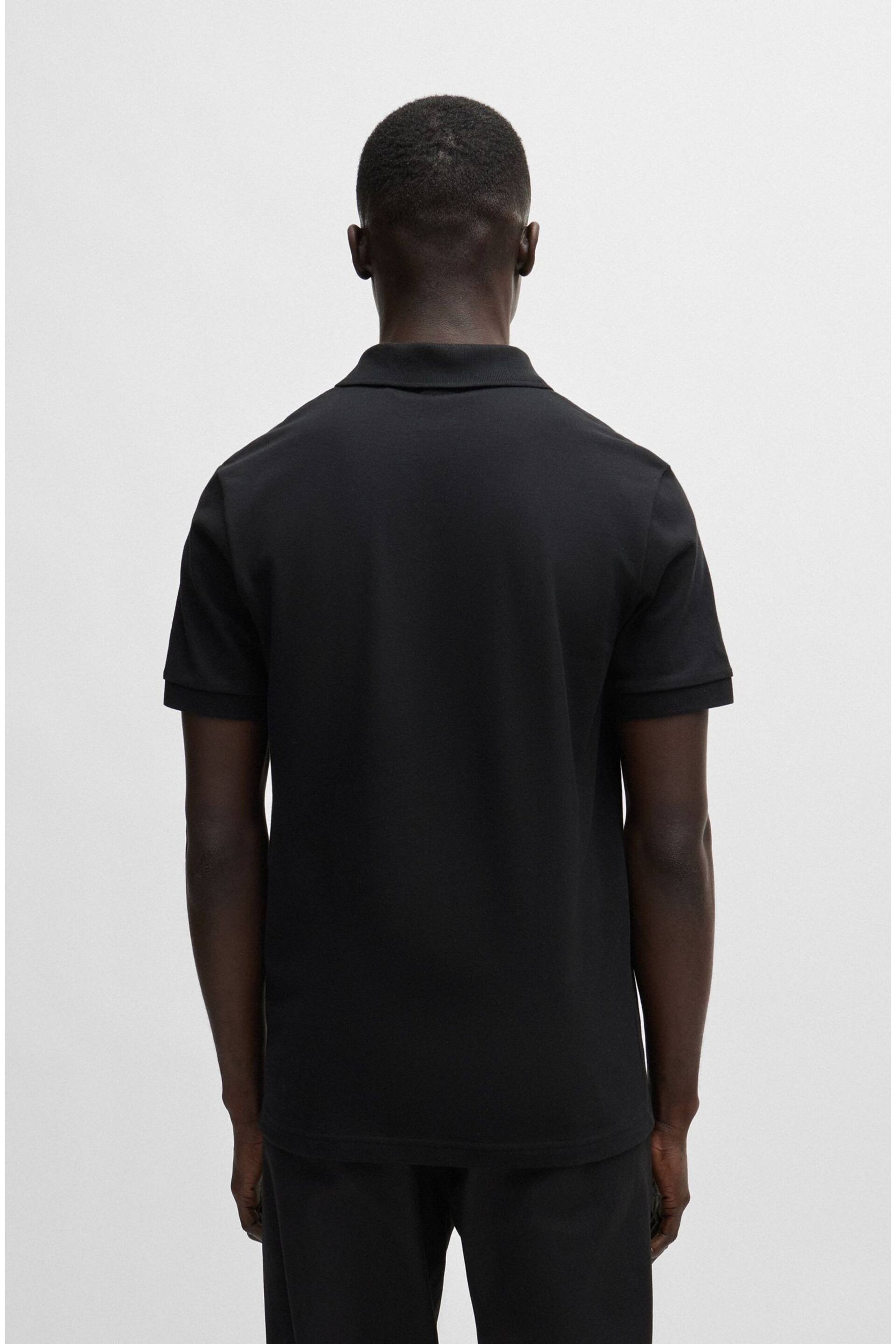 BOSS Black Slim-Fit Logo-Patch Polo Shirt - Image 3 of 5