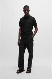 BOSS Black Slim-Fit Logo-Patch Polo Shirt - Image 4 of 5