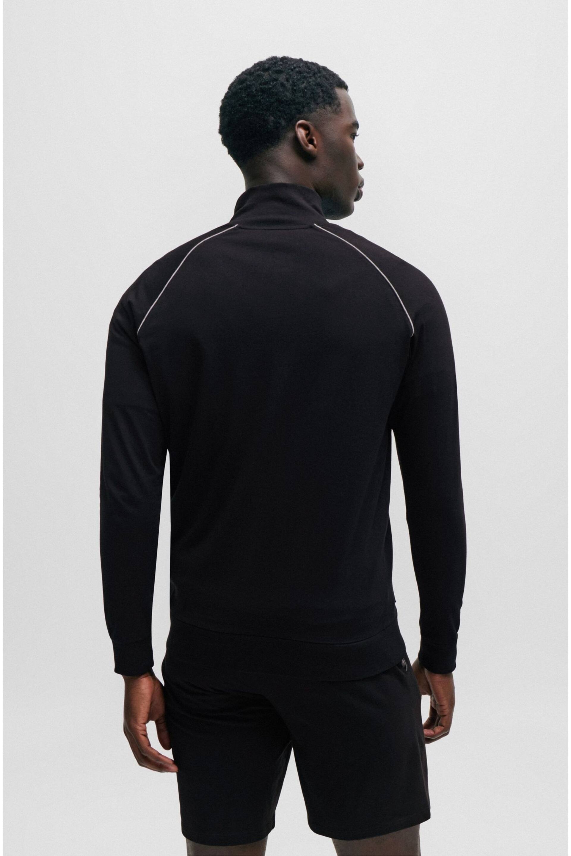 BOSS Black Zip Up Stretch Cotton Sweatshirt - Image 2 of 5