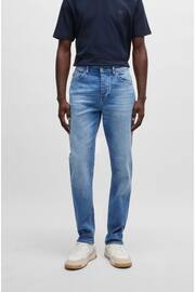 BOSS Light Blue Regular Fit Taper Comfort Stretch Denim Jeans - Image 1 of 5