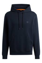 BOSS Dark Blue Logo-Patch Hoodie In Cotton Terry - Image 5 of 5