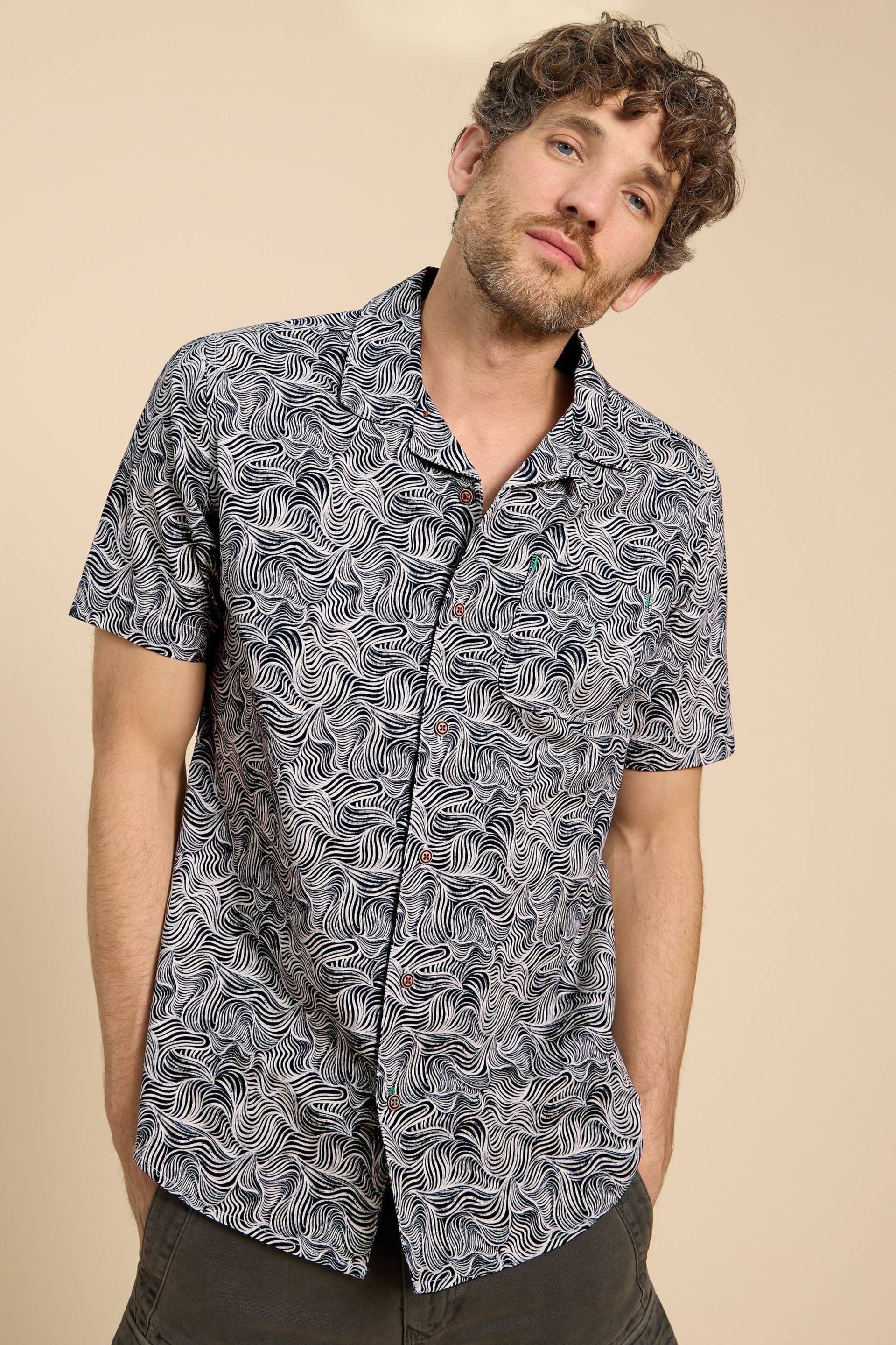 White Stuff Blue Waves Printed Shirt - Image 1 of 7