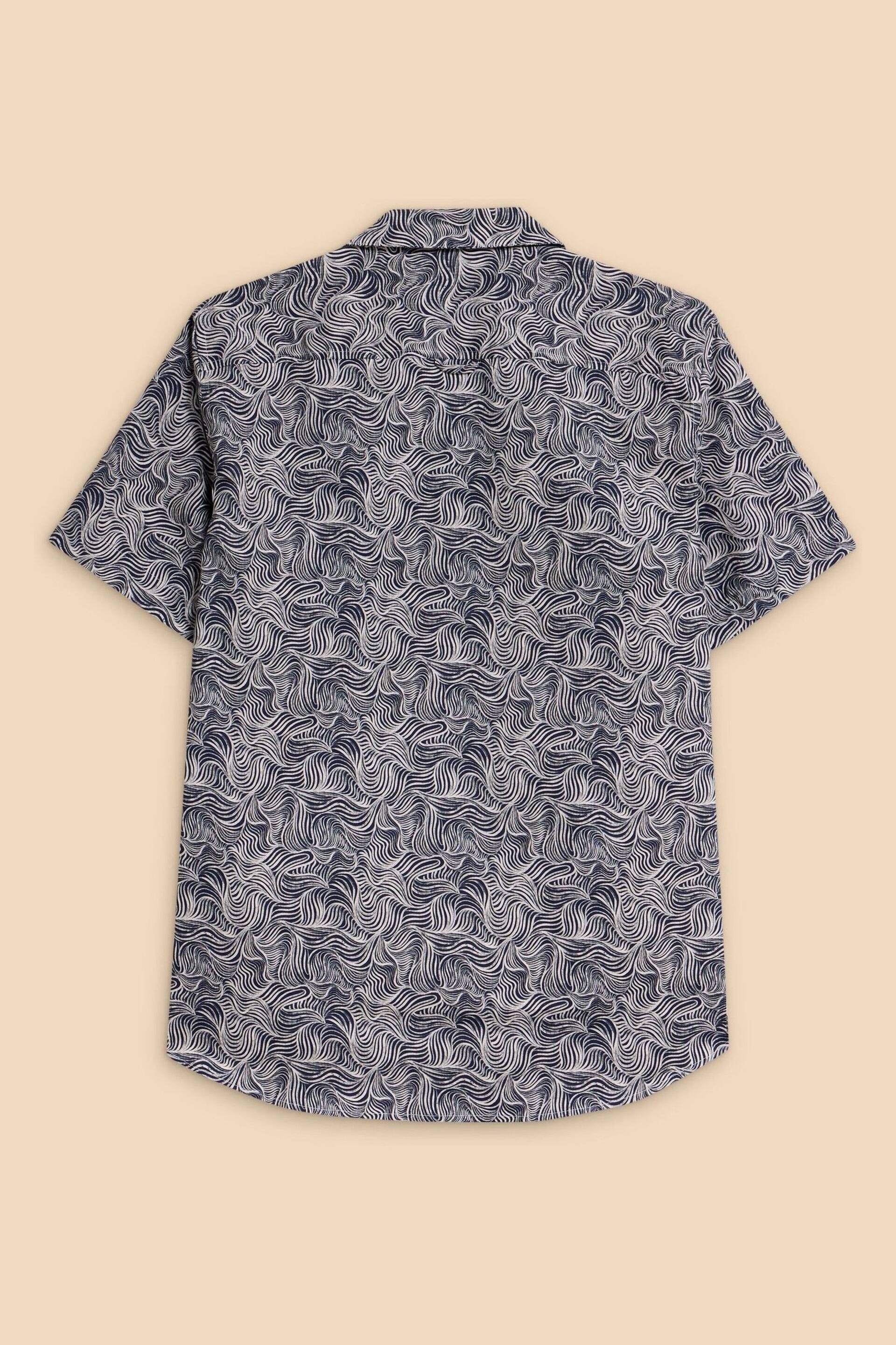 White Stuff Blue Waves Printed Shirt - Image 6 of 7