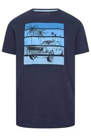 BadRhino Big & Tall Navy Blue Car Print T-Shirt - Image 2 of 3