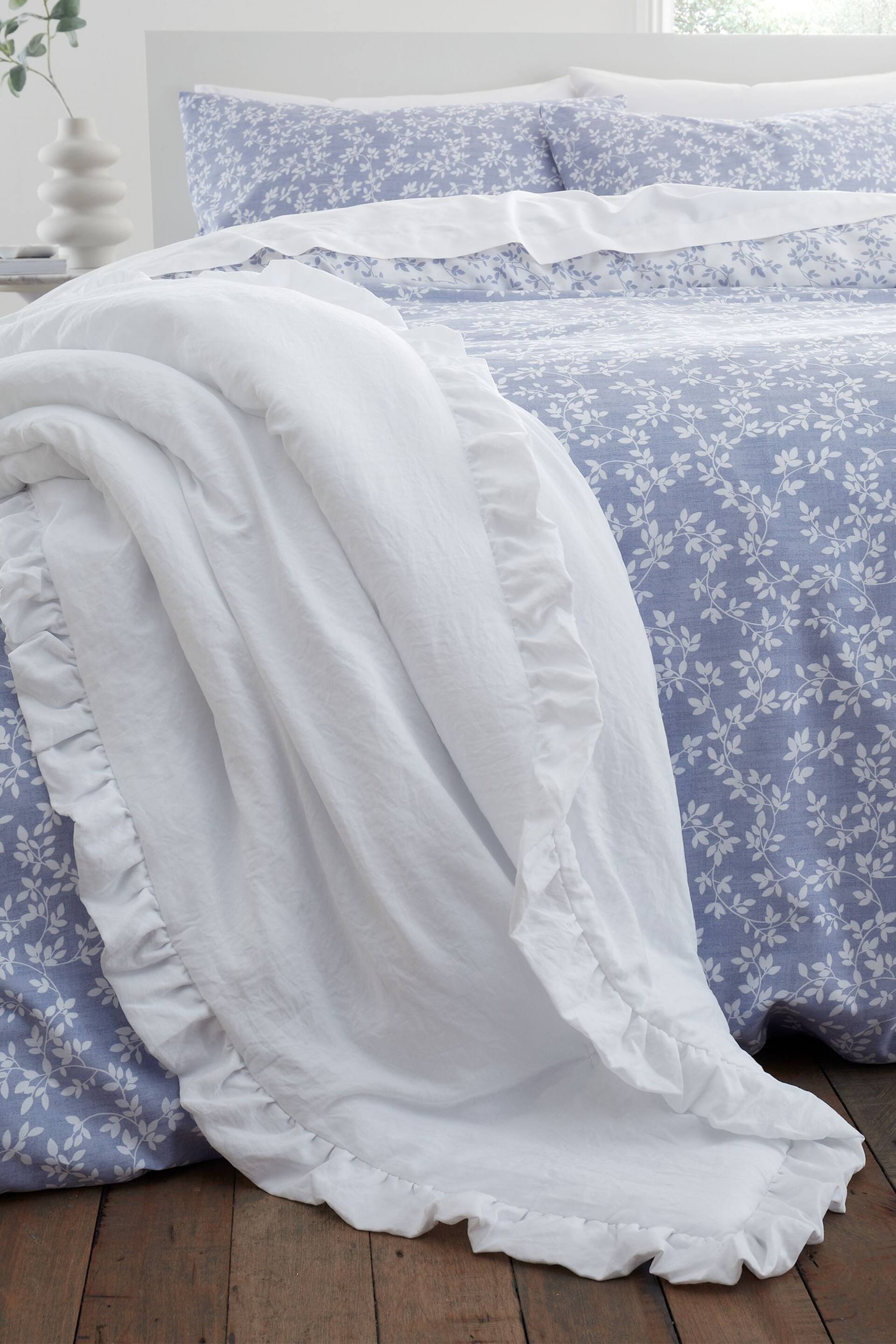 Bianca White Soft Washed Frill 220x230cm Bedspread - Image 1 of 3