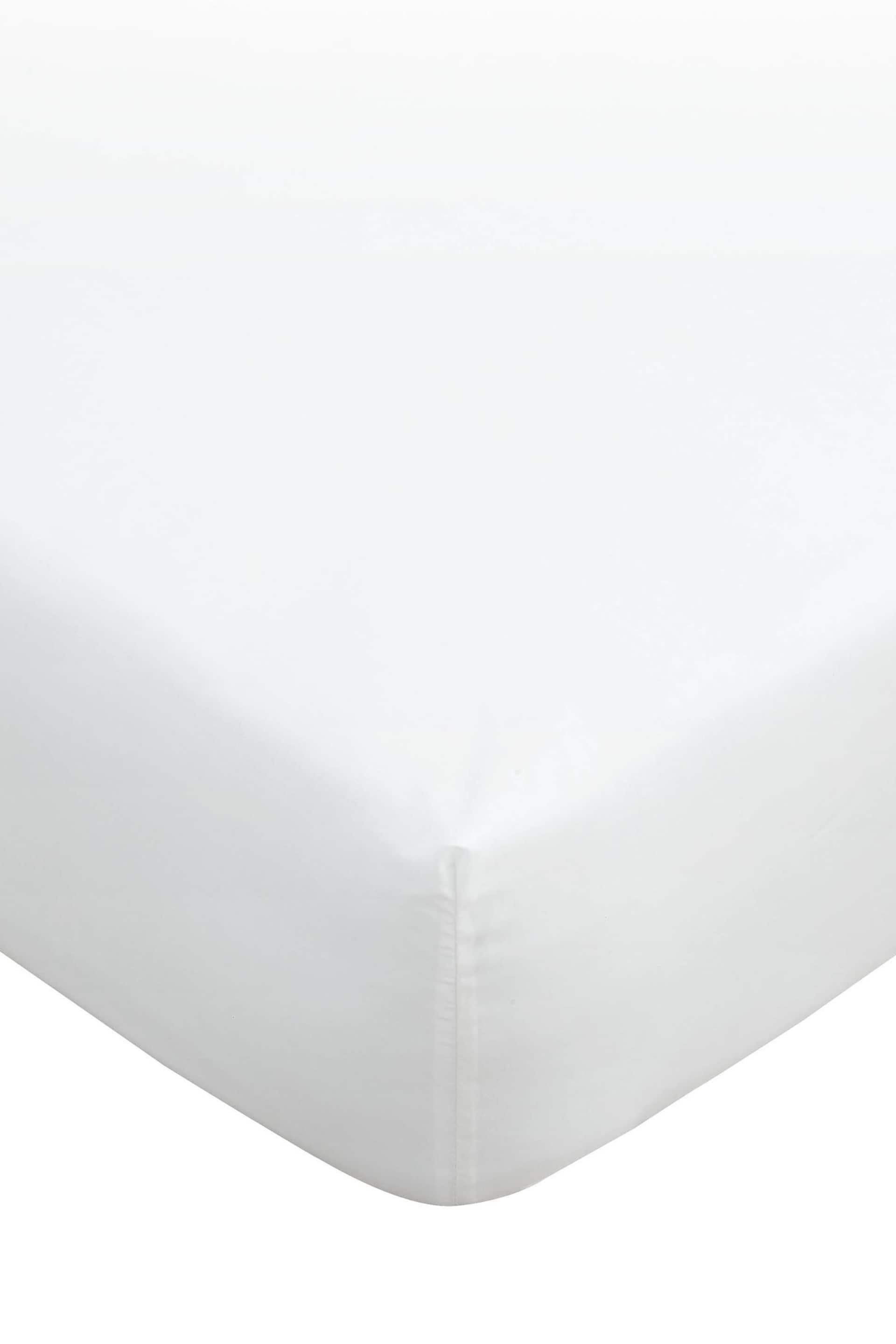 Bianca White 180 Thread Count Egyptian Cotton Fitted Sheet - Image 3 of 3