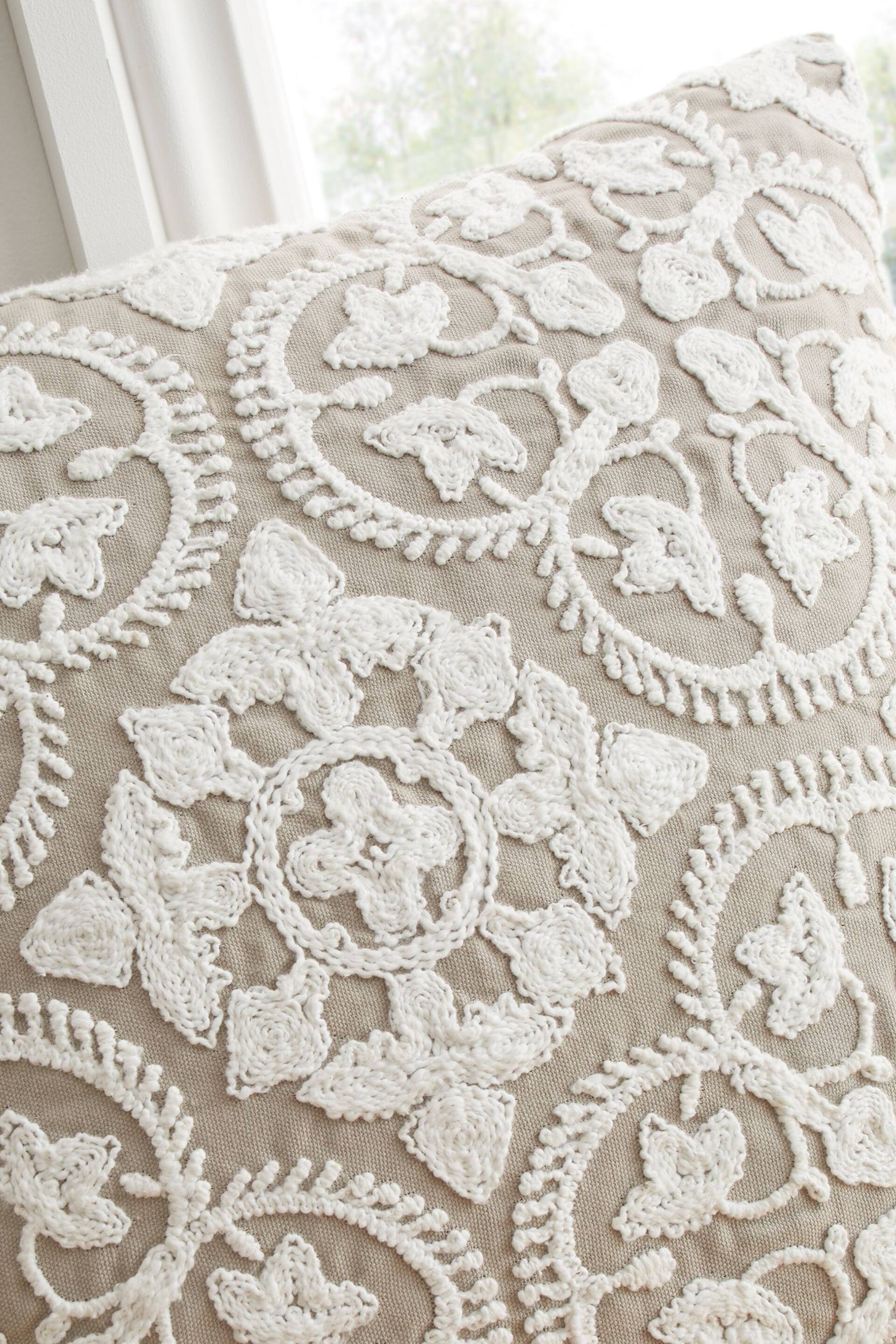 Bianca Grey Tuscany Trellis Cotton Cushion - Image 2 of 3