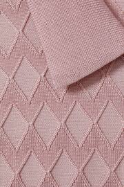 Reiss Soft Pink Rizzo Half-Zip Knitted Polo Shirt - Image 5 of 5