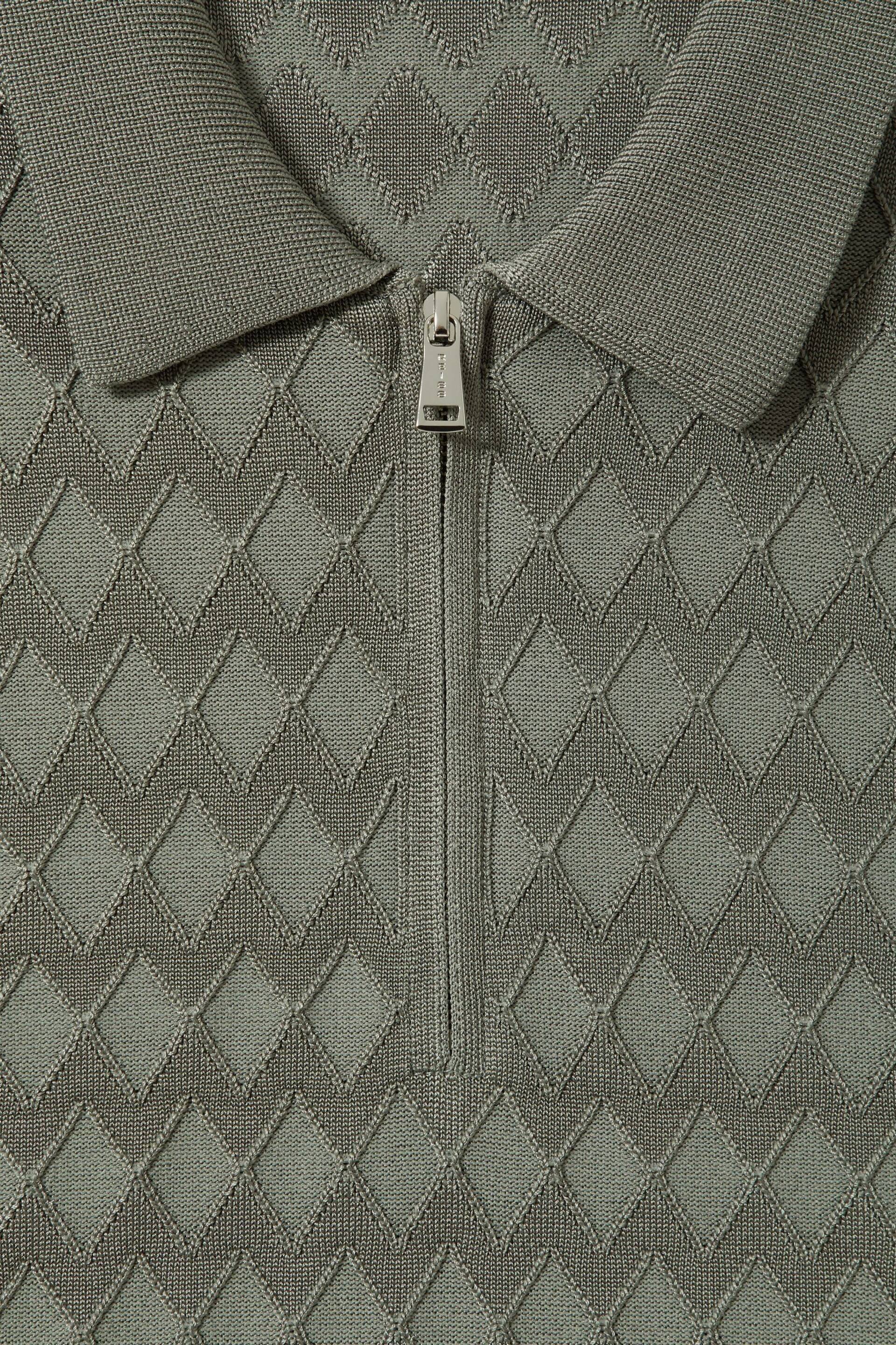 Reiss Sage Rizzo Half-Zip Knitted Polo Shirt - Image 5 of 5