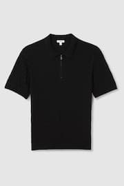 Reiss Black Rizzo Half-Zip Knitted Polo Shirt - Image 2 of 5